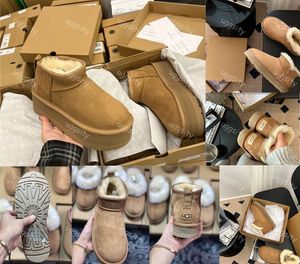 Projektant Tazz Mini Bottom Gruby Snow Boot Kobiety Klasyczne 5854 FURE SLIDES SLIDES Zimowe roboty buty platforma wełna wełna mieszanka men bootsie uggitys