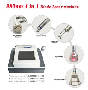 2023 NOWOŚĆ 4 W 1 980 NM Diode laserowe naczyniowe pająka usuwanie twarzy i bezpieczna maszyna do urody