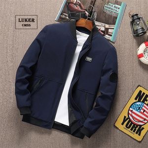 M￤ns jackor Luker CMSS Summer Autumn Men Coats Casual Solid Thin Baseball Male Stand Collar Fashion Zipper Coat Plus Size 6xl 221105