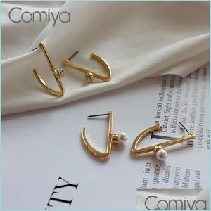 Stud Stud Comiya Earrings Feminino Boucle Doreille Femme Gold Color Fashion Wedding Acrylic Pearls Statement Brincos Koreanearring D Dhupm