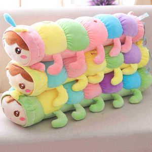 1Pc 70Cm Giant Colorful Caterpillar Cuddle Super Cute Stuffed Doll Kids Baby Toy Long Sleeping Pillow Gift for Girlfriend J220729