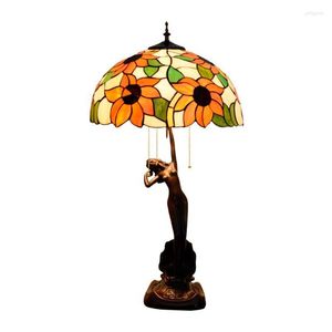 Lâmpadas de mesa Tiffany Led Foyer Lamp Postoral Country Wedding Decor Desk Light Bar Quarto Sofá Leitura de Leitura 1242