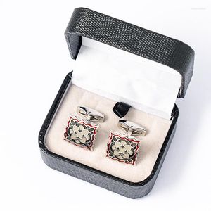 Bolsas de joalheria Moda Black PU PU Leather Cufflinks Caixas de casamento Caixas de armazenamento de casamento Caixas de exibição Link