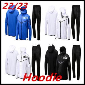 Spårar 22-23 Ny Inter Men Vuxen Kit Långärmar Soccer Jacket Hoodie Uniforms Tracksuits Jerseys Football Coat Training Shirt Suit Kits 2022-2023