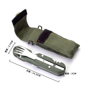 Zestawy naczyń obiadowych MultiToolware Slardware Processil Outdoor Portable Bottlery Butelki Can Fold Fold Spork Fork Strainę stołową obóz piknikowy