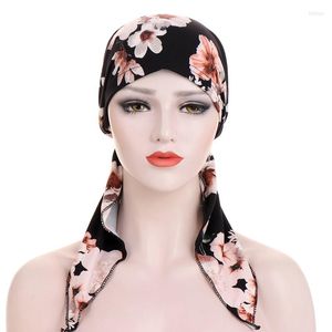 Etnische kleding Casual bloemenhoed vouwen turbantes vrouwen hoofdweer hoofd wrap tulband petten voor lintchemotherapie