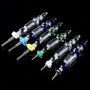 10mm 14mm Straight NC Nectar Collector Mini Smoking Accessories Hookahs Quartz Nail oil Rig Dab Straw Water Pipe With Bubble Wrap Keck NC18