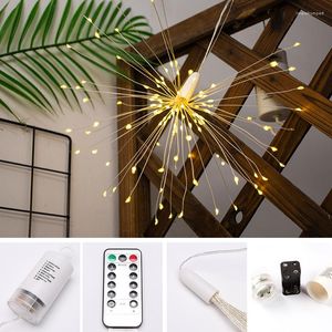 Strips Solar Powered LED Dandelions Style Light String Splash Proof Ground Lamp For Garden Courtyard Christmas Lights LK