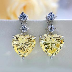 Brincos de garanhão jóias 2022 S925 prata esterlina requintada luxuoso de luxo de diamante amarelo de zircão