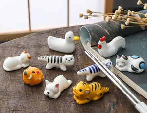 Decorative articles flower pets Japanese cute animals cats and dogs Chinese zodiac ceramic crafts chopsticks rack