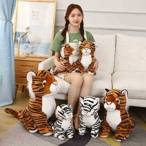 Symulacja 2650 cm Tiger Plush Toys Decor Home Schame Pets Doll Miękkie zwierzęta poduszka do LDREN Kids Birthday Gift J220729