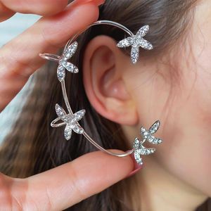 Ryggar örhängen och silverfärg metallfjärilar öronklipp utan piercing för kvinnor 2022 Trend Zircon Cuff Clip Wedding Jewelry