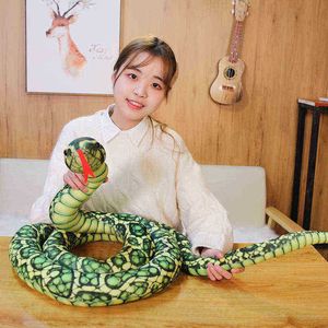 110300cmシミュレートされたPython Snake Cuddle Giant Voa Cobra Long Stifted Snake Plushie Pillow Ldren Boys Gift Home Decoration J220729