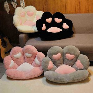 2 Sizes Ins Bear And Cat Leg Cushion Animal Seat Cushion Stuffed Plush Sofa Indoor Floor Home Chair Decor Winter ldren Girls Gift J220729