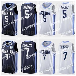 Koszulki do koszykówki 2021 Tokyo Argentina Basketball Jersey 7 Facundo Campazzo 5 Manu Ginobili 4 Luis Scola 29 Patricio Garino 14 Gabriel Deck 12 Marcos Delia