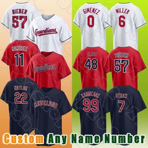 57 Shane Bieber Beisebol Jose Ramirez 2024 City Connect Guardians Jerseys Andres Gimenez Austin Hedges Josh Naylor Emmanuel Clase Myles Palha Steven Kwan Bo Naylor