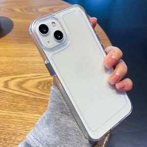 Transparente Handyhüllen Anti-Fall-Stoßschutz TPU-Hülle Space Metal Button 1,5 mm für iPhone 11 12 13 14 Pro Max Rückseite