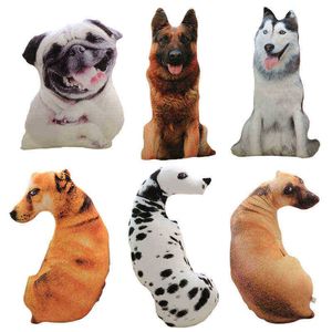 50cm de simulação fofa cão abraço 3d impressão foffly animal cães almofada cheia de desenhos animados cheias de desenho animado