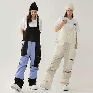 Pantaloni da sci monopezzo saltette da sci a prova di vento donne snowboard da esterno abiti da neve sciolti impermeabili