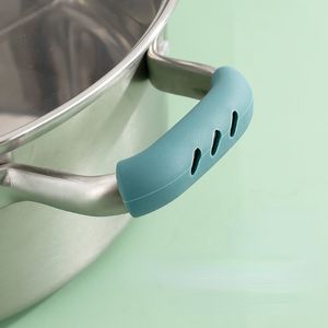 Keukengereedschap siliconen hete handgreephouder voor gietijzeren woks potten nederlandse ovens draagbare siliciumpotten helpen hittebestendige deksel
