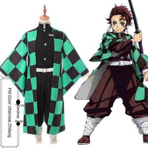 Anime Demon Slaye Cos Kamado Tanjirou Cospaly Costume anime Set completo Animazione Costumi Cosplay per uomo Vestito di ruolo J220720