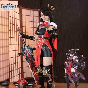 Genshin Impact Beidou Cosplay Costume Beidou cos Costume Women Black Red Anime Dress Halloween Dress Coat Role Spelar Full Set J220720