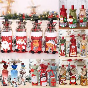 Juldekorationer 44 Styles Wine Bottle Cover Santa Claus For Home Table Decor Xmas Ornaments Gift År 2022
