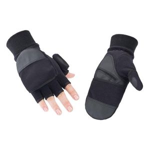 Fem fingrar handskar 1 par mode vinter varm vindt￤t fingerl￶s cykel h￥llbar bekv￤m svart flip manlig icke-halk 221105