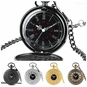 Pocket Watches Antique Retro Roman siffra Display Quartz Watch Fashion Silver Gold Necklace Pendant Clock Christmas Gifts For Men Women