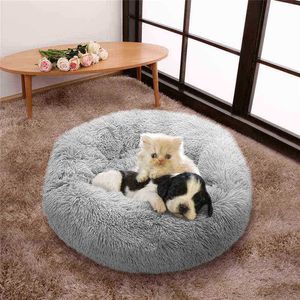 4060Cm PlushStuffed Pet CatDog Bed Fossa Pillow Warm Sleeping Bag Fluffy Portable Cat Supplies For Cat Small Medium Puppy J220729