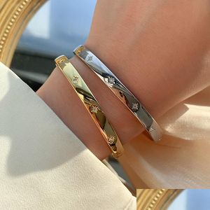 Bolegle Bangle Fashion Proste S925 Sier Starlight Open Bracelets Women Holiday Gift Retro Luksusowe gwiazdy Akcesoria hurtowe