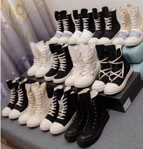 Designer-Stiefel, Segeltuch, hohe Schuhe, Plateaustiefel, Herren- und Damenschuhe, schwarze Schnürstiefeletten mit Box