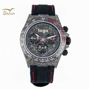 Custom Classic Watch 904l Steel Size 40mm Eta 7750 Movement Luxury Chronograph Carbon Fiber