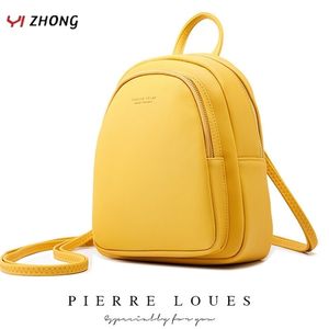 Skolväskor yizhong läder mini ryggsäck multifunktion liten handväska designer berömda varumärke kvinnor enkel axelväska mochila 221105