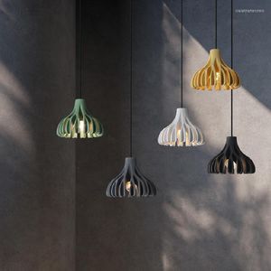 Lampy wiszące nowoczesne oświetlenie żywicy koralowej Retro LED Hanglamp Nordic Sypialnia Lampa Lampa przemysłowa wystrój loftu