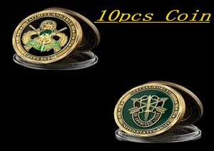 10 stks GOLD Geplaatste uitdaging Coin Craft American Troops Pirate Rifle Sniper Us Army oz Badge WCapsule542134