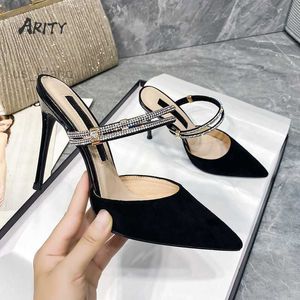 Sandals High Heels Women's 2022 New Spring Summer All-match Pointed Toe Sandals Women's Sexy Thin Heels Baotou Sandals and Slippers L221107