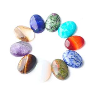 Wojiaer Natural Gemstone Amethysts Opal Turquoises Ruby Beads Oval Cabochon Cab 18x25mm DIYネックレスジュエリー作成BU805