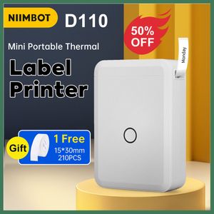 Printers Niimbot D110 Label Maker Mini Portable Thermal Label Printer Paper Roll Hangul Bluetooth Label Printer Sticker Pocket Printer 221107
