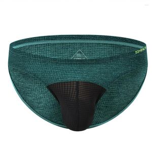 Mutande da uomo comode intimo in nylon moda splicing sexy mutandine maschili bikini slip traspiranti per uomo