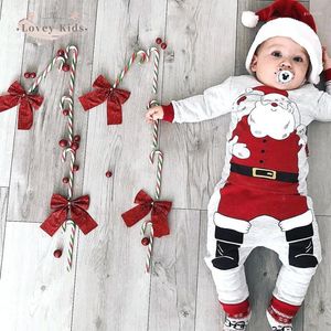 Set di abbigliamento 2022 Baby Boy Girl Outfit 3PCS Set Christmas O Neck Top manica lunga Pullover Pantaloni Cap Cartoon Babbo Natale Abbigliamento