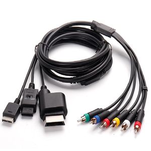 3 I 1 Audio Video AV -komponentkabel för PS2 PS3 Xbox 360 Wii Wiiu A/V Cables Lead Ups DHL FedEx gratis fartyg