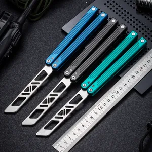 not sharp CNC balisong KNIFE BENCHMADE BM42 BM43 T6061 Aluminum handle practice trainning trainer knives folding knife Xmas gift EDC tool