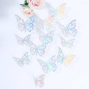Muurstickers bruiloft decor d driedimensionale vlinder sticker verwijderbaar pc s diy kunst holle slaapkamer koelkast magneet