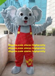 Vivid Grey Koala Bear Mascot Costume Mascotte Coala Phascolarctos Cinereus Vuxen med stora öron Knubbiga kinder nr.1011 Gratis fartyg