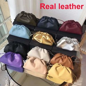 Designer-Clutch-Taschen aus echtem Leder, Cloud-Tasche, weiche, faltige Knödel, Messenger-Luxus-Handtaschen für Damen, Designer-Clutch-Einzelschulter-V-Minitasche