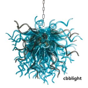 Modern Fashion Sky Blue Blown Glass Chandeliers Lamps CE UL Certificate Customized Handmade Pendant Lighting for Living Room Luxury Art Decor LR1423