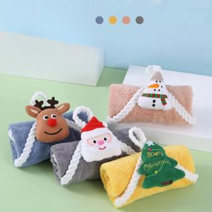 Towel Christmas Hand Cute Cartoon Absorbent Cloth Quick-drying Lint-free Red Santa Claus Decoration Home Bathroom Accessories