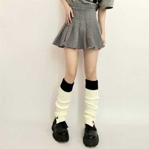 Socks Hosiery JK Socks Leg Warmer Slouch Socks Adjustable Jk Stocking Knit Loose Stockings Knitted Wool Warm Leggings T221107