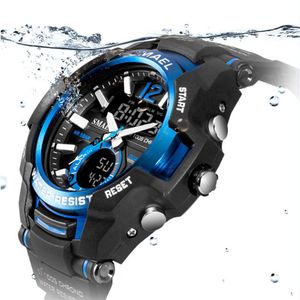 Smael Men Watches Sport Sport Super Cool Quartz LED Digital Watch 50m Waterproof Wristwatch Mens Army Clock Mężczyzna 220531333r